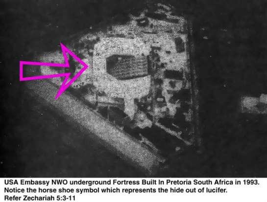 Secretly titled as the 1993 American New World Order Antichrist King Solomon (18th (6+6+6) floor under the ground) Embassy, well connived in Pretoria South Africa from January 1993, once again known as The Year of the Yod