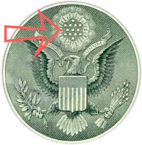 Notice Hebrew/Christian Israel, the 13 six pointed stars, forming the Jewish Star of David - The King Solomon Quarries seal known as the 28th Degree Knight of the Sun symbol, implementing honor and glory, to the god of light and reflections, risen by the 1969 NASA Masonic conspiracy plan of the forefathers of 1776 led by General George Washington, to its glory from the 10th of March 1865, declared secretly by both Houses of Masonic Congress as a rule of law, secretly titled as The Apotheosis of George Washington/Lucifer - The Yod Godhead also known as Annuit Coeptis (E Pluribus Unum) and or by the French title of Die U.....